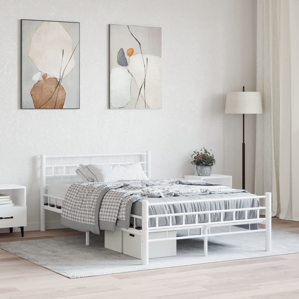 Estrutura de cama metal 140x200 cm branco