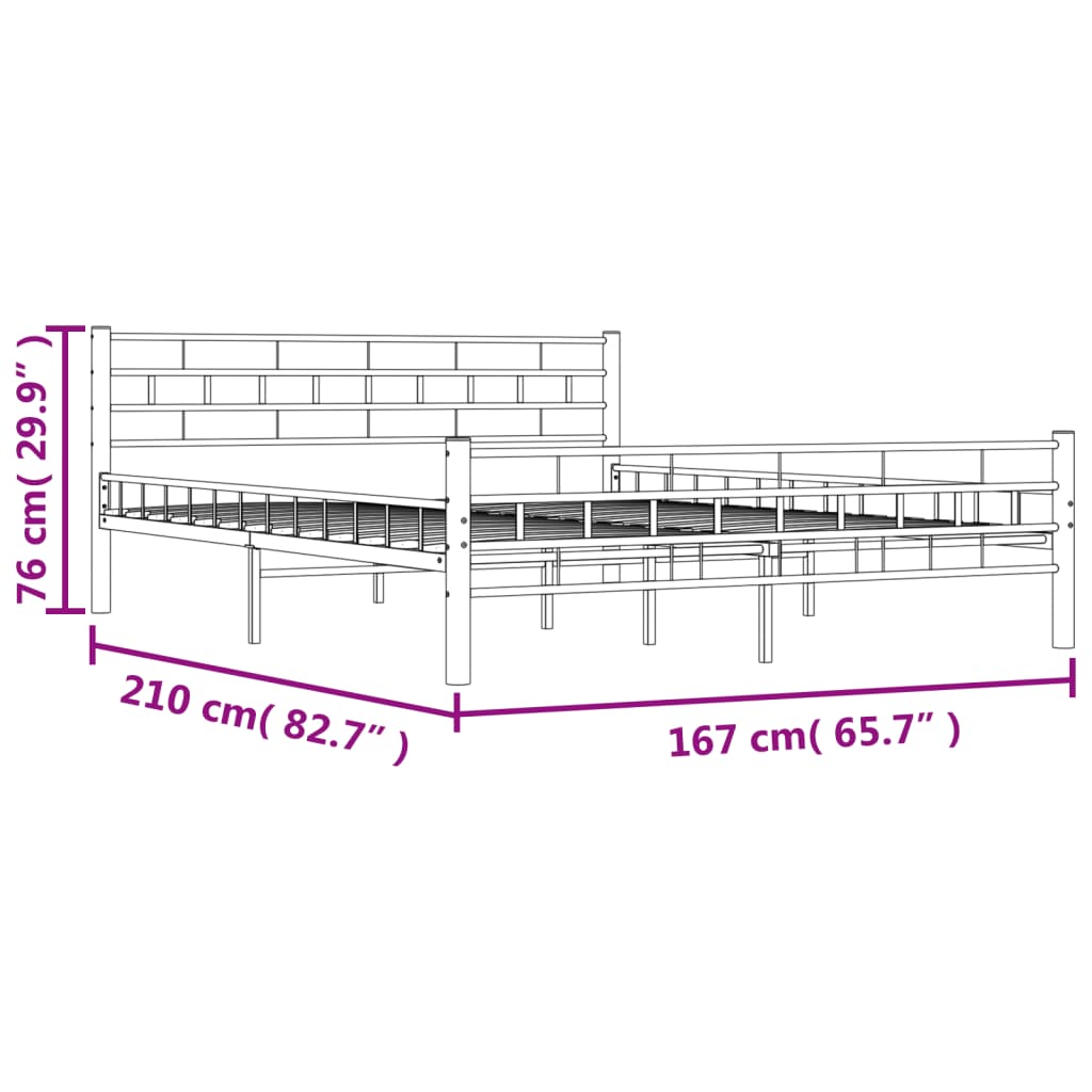 Estrutura de cama metal 160x200 cm branco