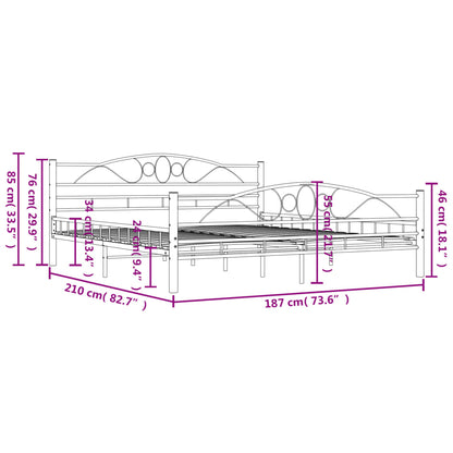 Estrutura de cama 180x200 cm metal branco