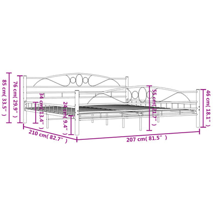 Estrutura de cama 200x200 cm metal branco