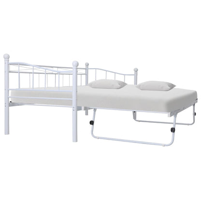 Estrutura de cama em aço 180x200/90x200 cm branco