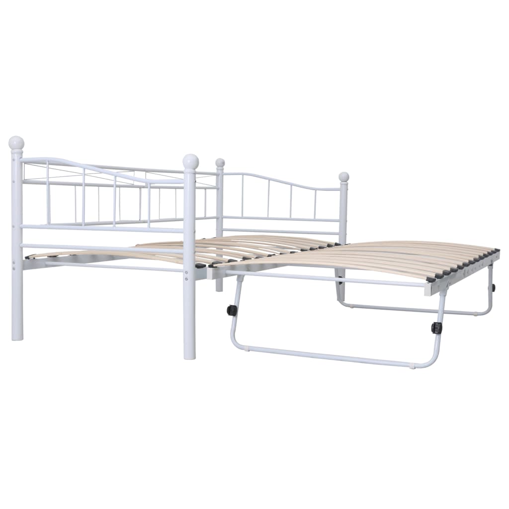 Estrutura de cama em aço 180x200/90x200 cm branco