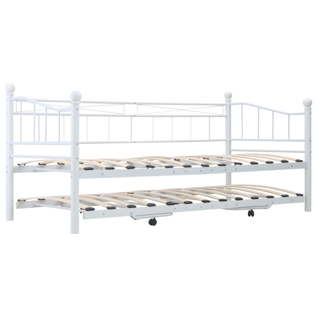 Estrutura de cama em aço 180x200/90x200 cm branco