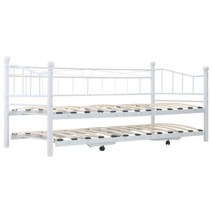 Estrutura de cama em aço 180x200/90x200 cm branco