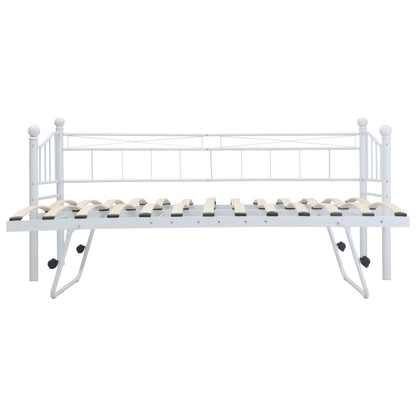 Estrutura de cama em aço 180x200/90x200 cm branco