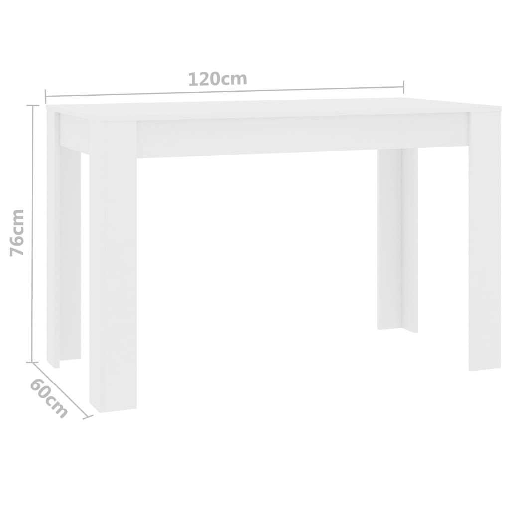 Mesa de Jantar Paola de 120 cm - Branco - Design Minimalista