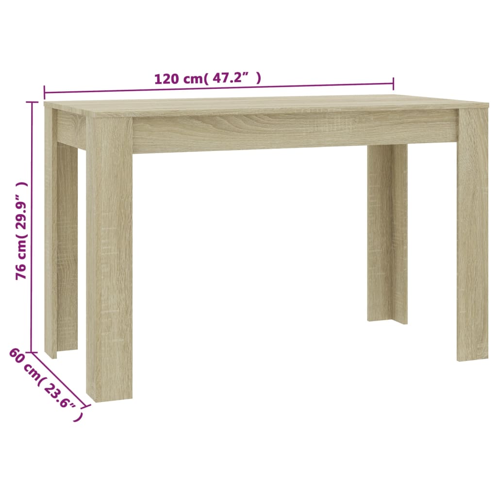 Mesa de Jantar Paola de 120 cm - Carvalho - Design Minimalista