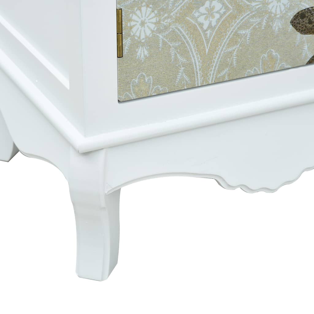 Mesa de cabeceira 40x30x62 cm MDF branco e cinzento