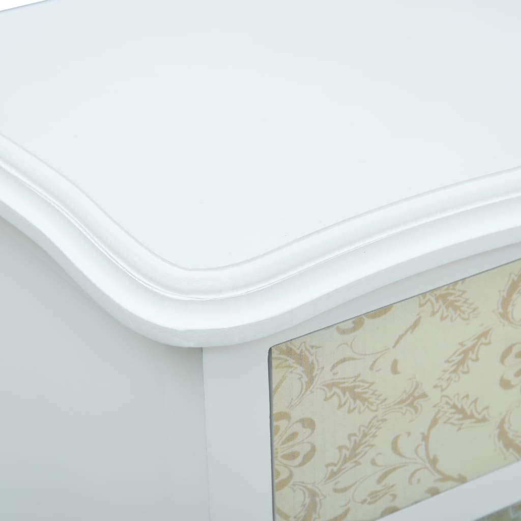 Mesa de cabeceira 40x30x62 cm MDF branco e cinzento