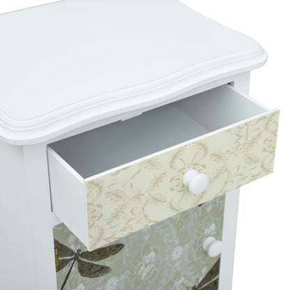 Mesa de cabeceira 40x30x62 cm MDF branco e cinzento