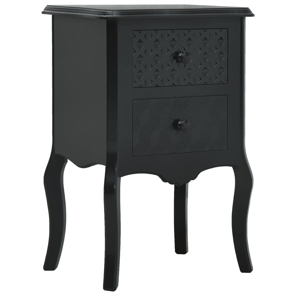 Mesa de cabeceira 43x32x65 cm MDF preto