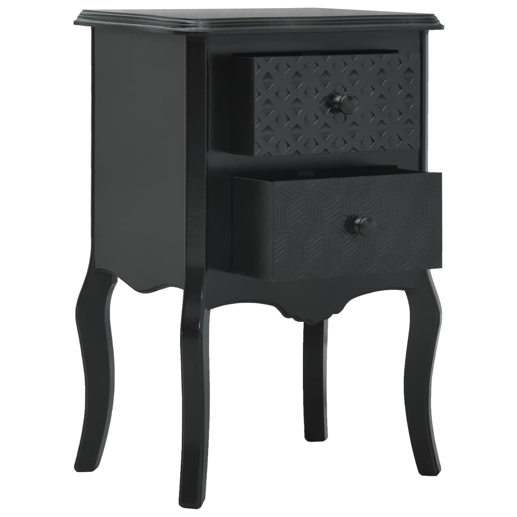 Mesa de cabeceira 43x32x65 cm MDF preto