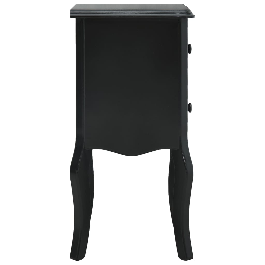 Mesa de cabeceira 43x32x65 cm MDF preto