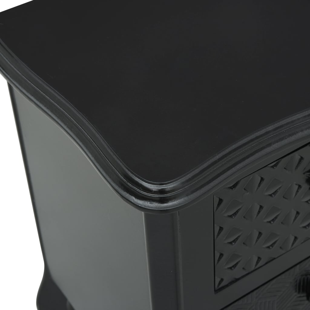 Mesa de cabeceira 43x32x65 cm MDF preto