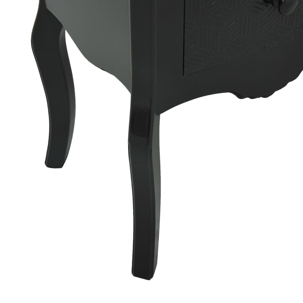 Mesa de cabeceira 43x32x65 cm MDF preto