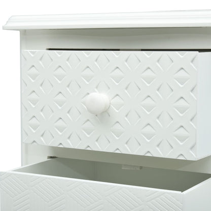 Mesa de cabeceira 43x32x65 cm MDF branco