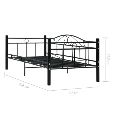 Estrutura sofá-cama 90x200 cm metal preto