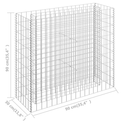 Canteiro elevado/cesto gabião 90x30x90 cm aço galvanizado