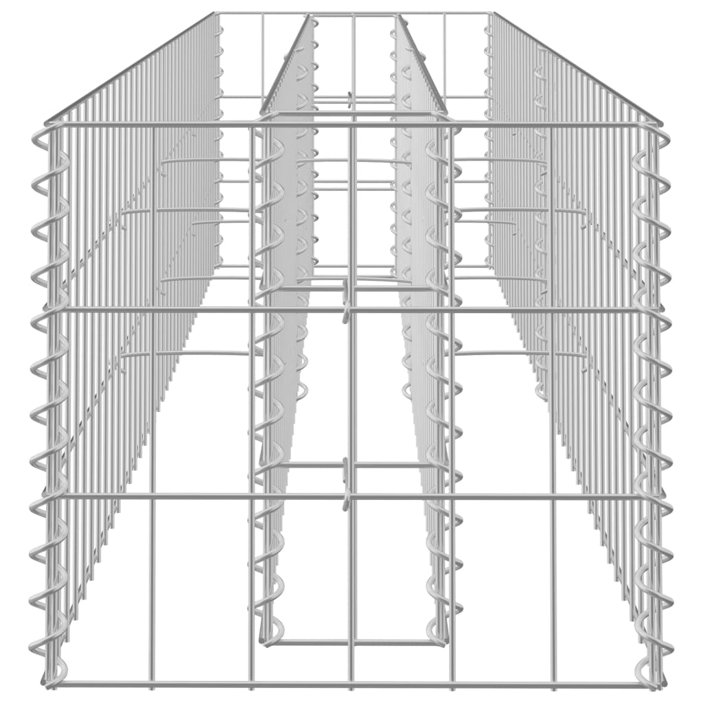 Canteiro elevado/cesto gabião 180x30x30 cm aço galvanizado