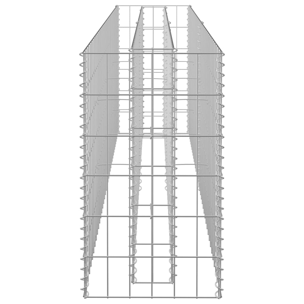 Canteiro elevado/cesto gabião 180x30x60 cm aço galvanizado