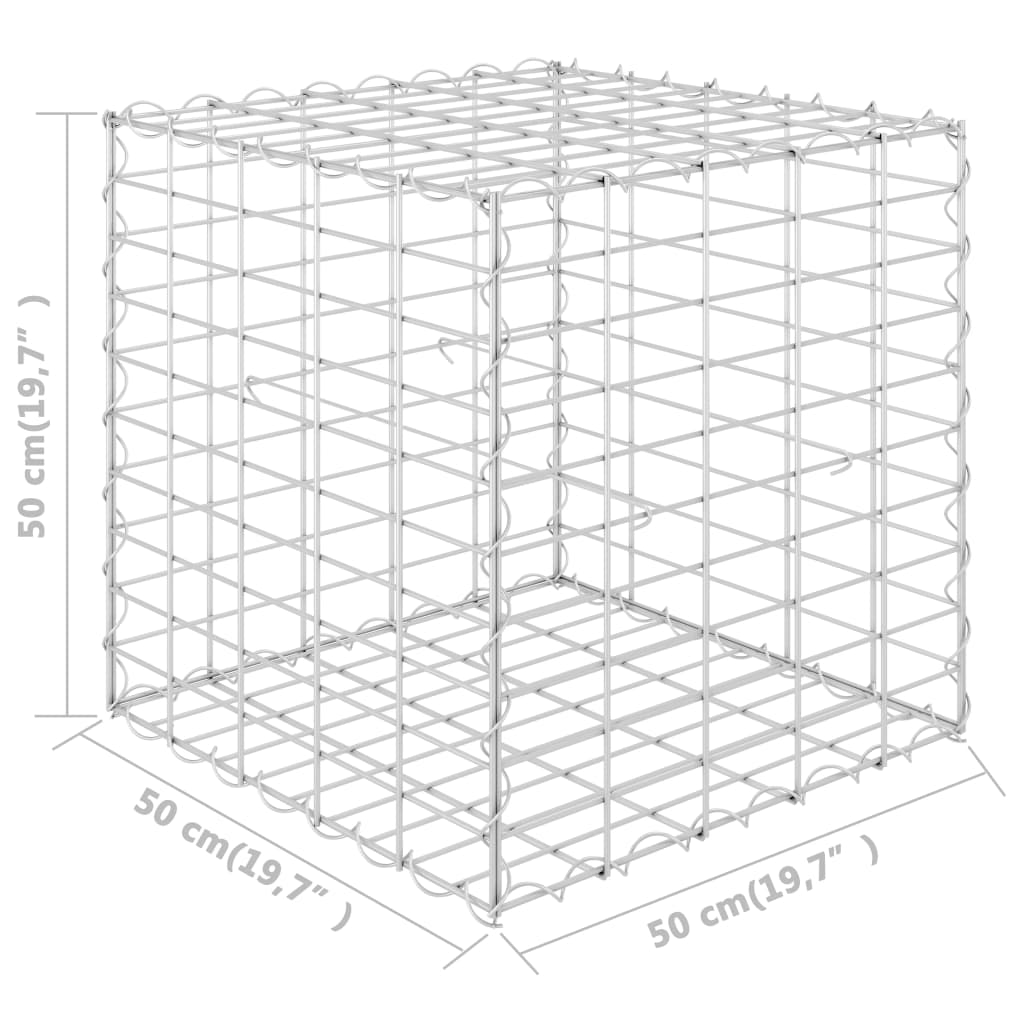 Canteiro elevado/cubo gabião 50x50x50 cm cm fio de aço