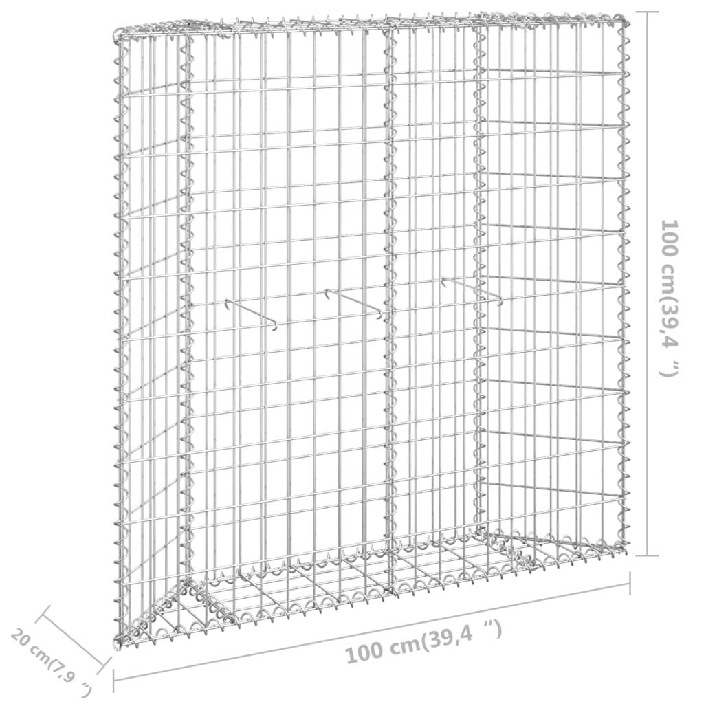 Canteiro elevado/cesto gabião trapézio 100x20x100cm aço galvan.