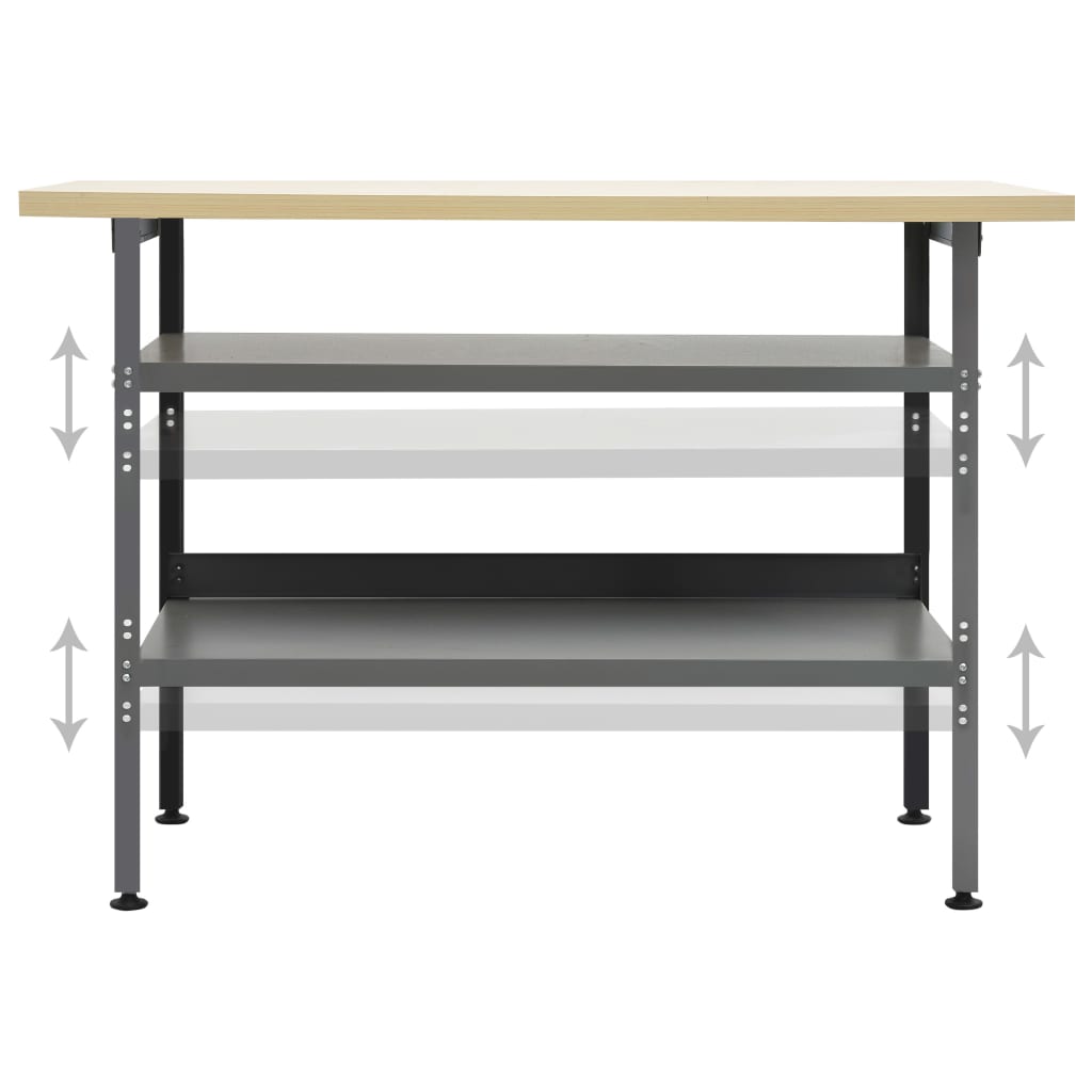 Bancada de trabalho 120x60x85 cm aço cinzento