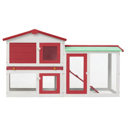 Coelheira exterior grande 145x45x84cm madeira vermelho e branco