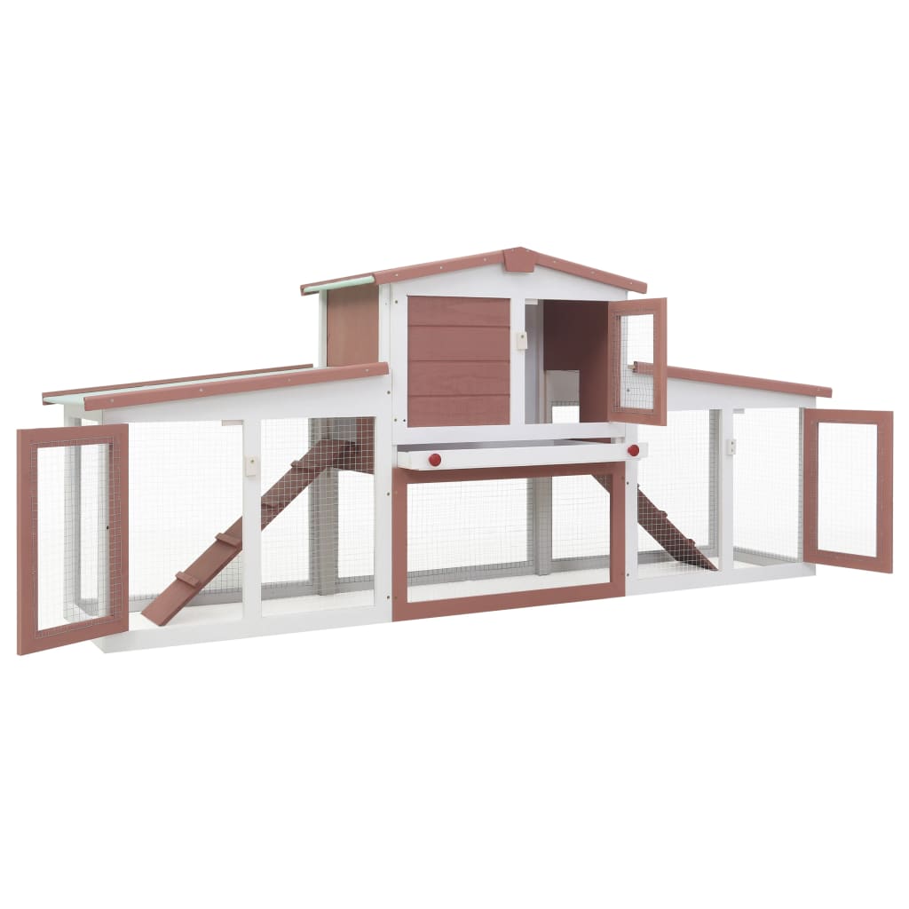 Coelheira exterior grande 204x45x85cm madeira castanho e branco