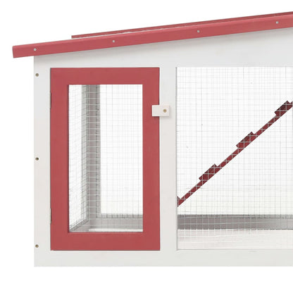 Coelheira exterior grande 204x45x85cm madeira vermelho e branco