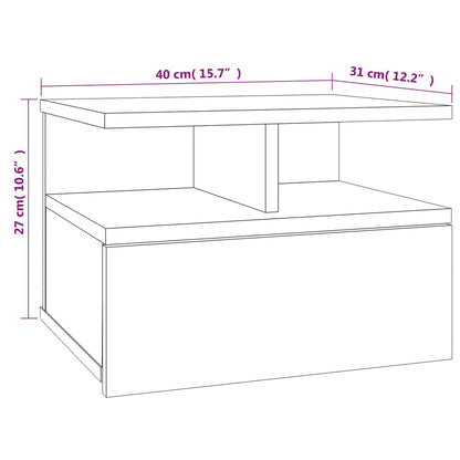 Mesa cabeceira suspensa 40x31x27 cm contraplacado carv. sonoma