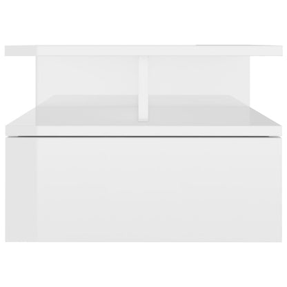 Mesa cabeceira suspensa 40x31x27 cm contrapl. branco brilhante