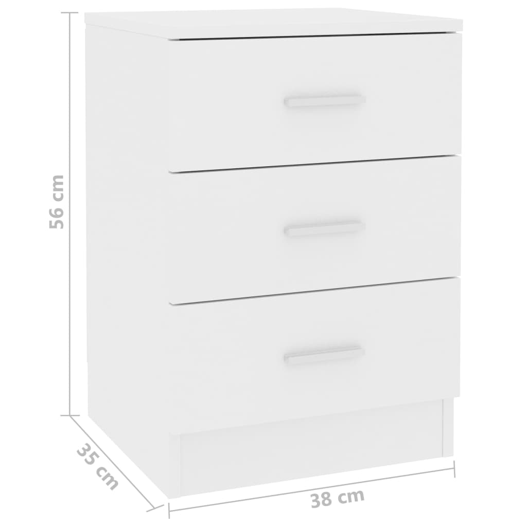 Mesa de cabeceira 38x35x56 cm contraplacado branco