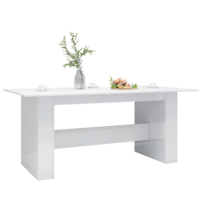 Mesa de Jantar Aqua - Cor Branco Brilhante - 180x90x76 cm - Design Minimalista