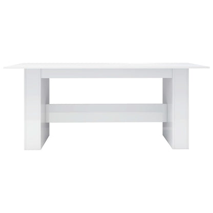 Mesa de Jantar Aqua - Cor Branco Brilhante - 180x90x76 cm - Design Minimalista