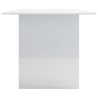 Mesa de Jantar Aqua - Cor Branco Brilhante - 180x90x76 cm - Design Minimalista