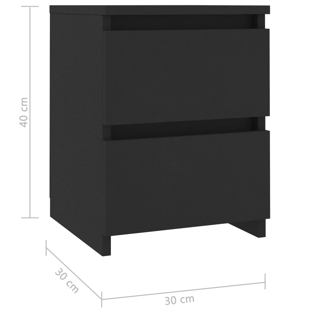 Mesa de cabeceira 30x30x40 cm contraplacado preto