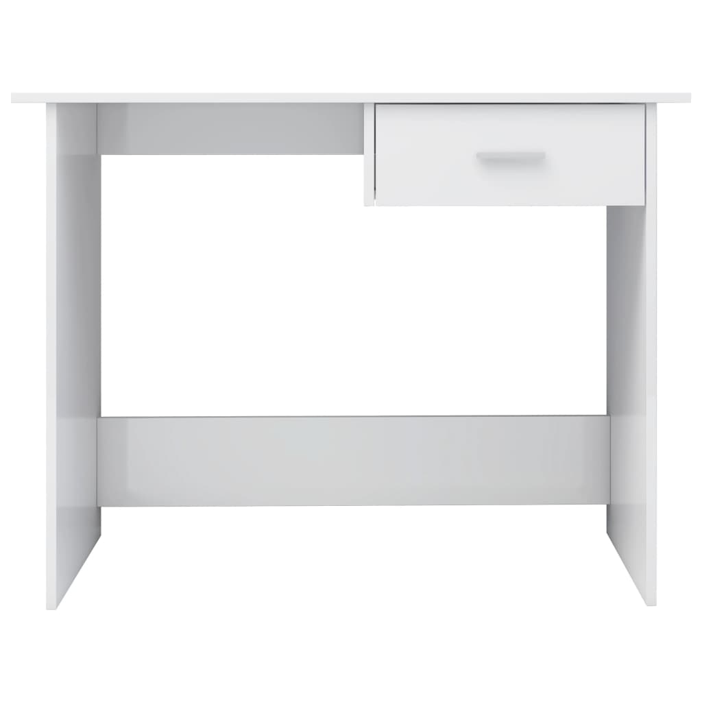 Secretária Simple. com 1 Gaveta de 100 cm - Branco Brilhante - Design Minimalista