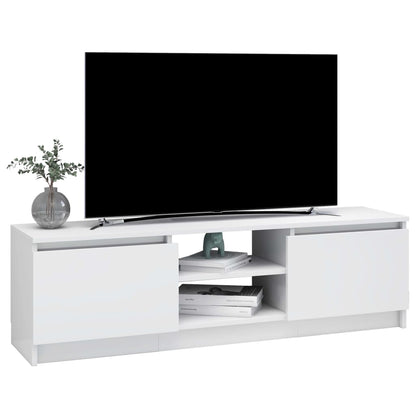 Móvel de TV 120x30x35,5 cm contraplacado branco brilhante