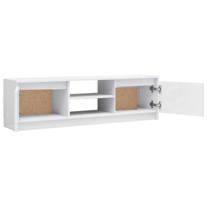 Móvel de TV 120x30x35,5 cm contraplacado branco brilhante