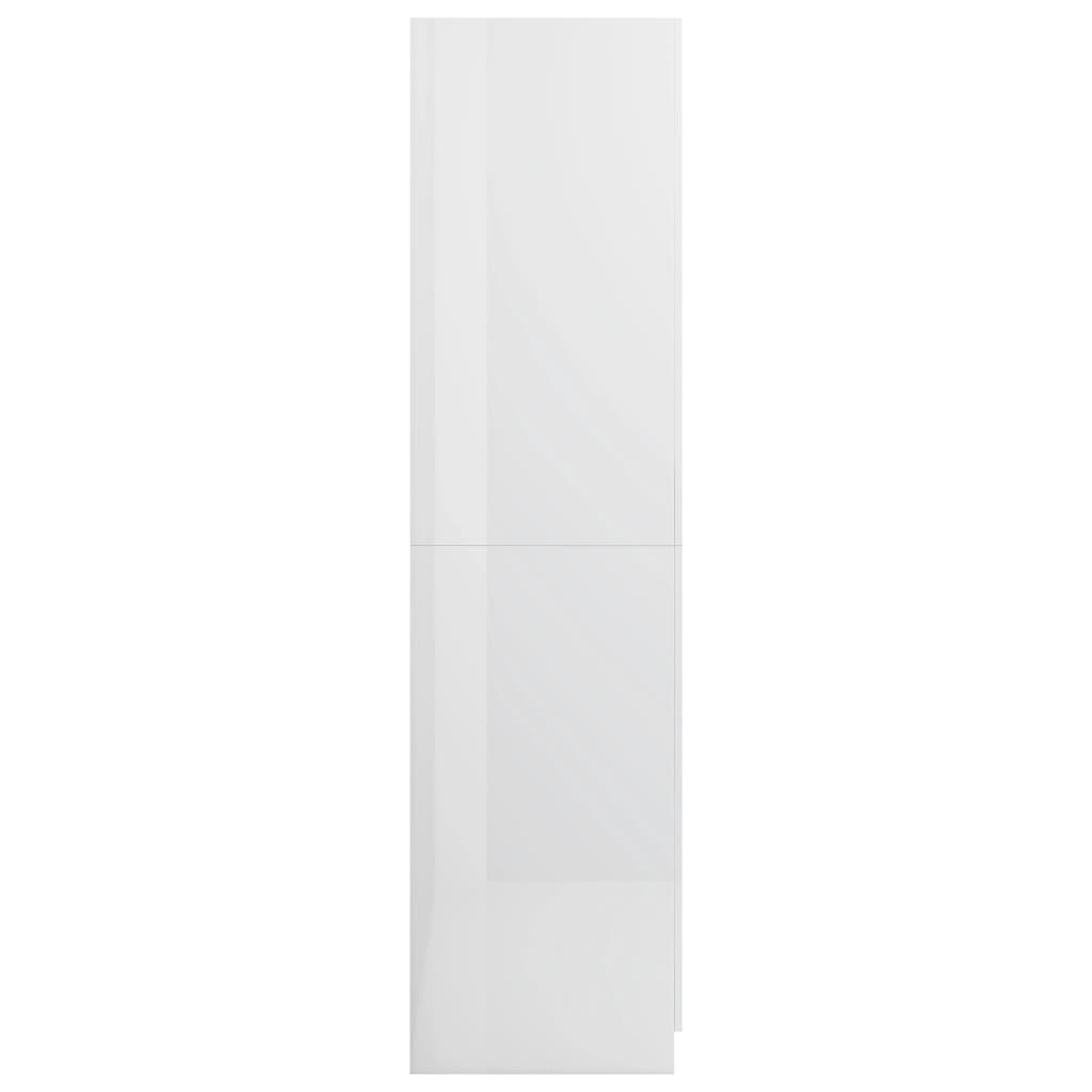 Roupeiro 80x52x180 cm contraplacado branco brilhante