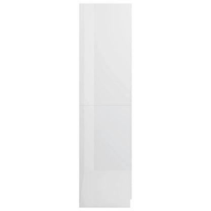 Roupeiro 80x52x180 cm contraplacado branco brilhante