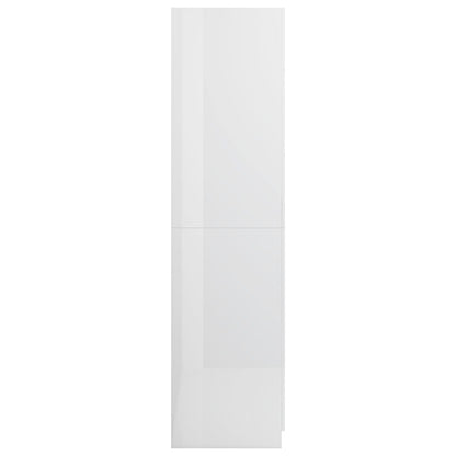 Roupeiro 90x52x200 cm contraplacado branco brilhante