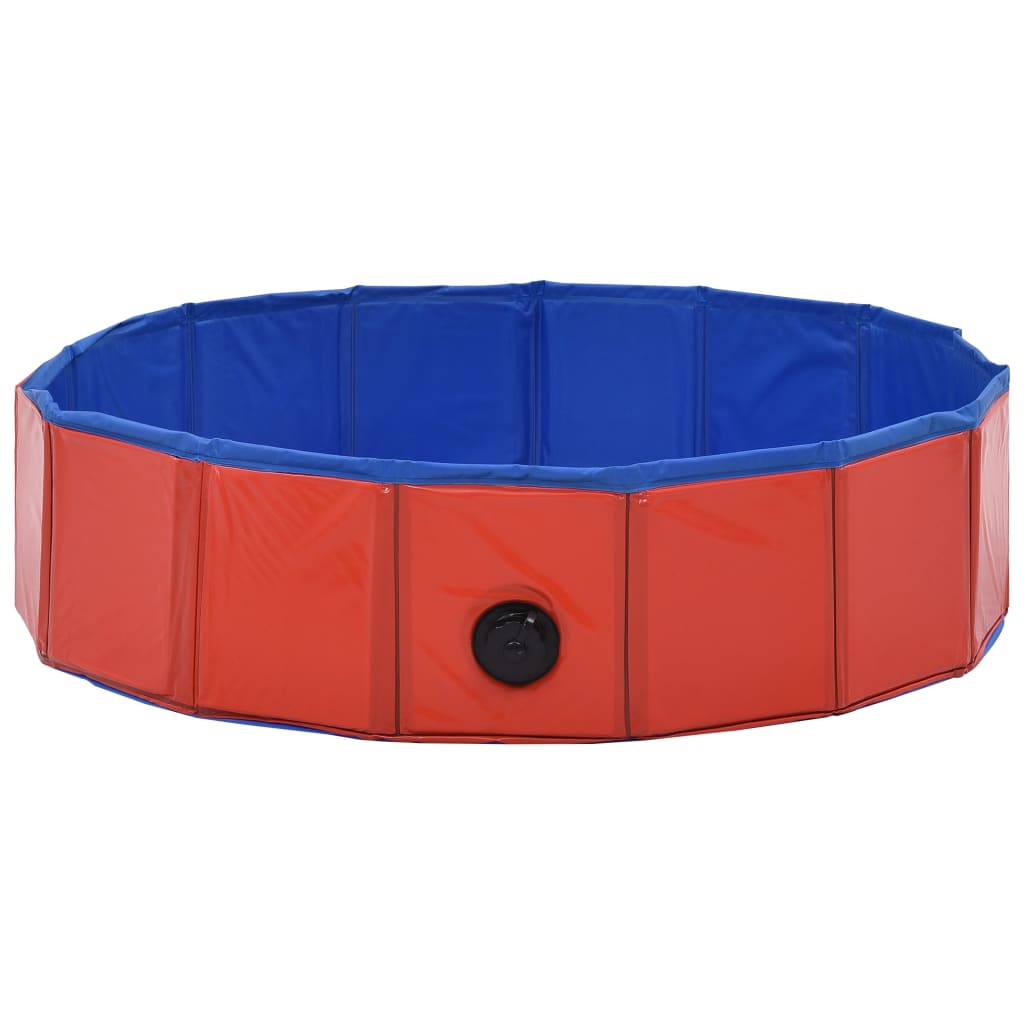 Piscina para cães dobrável 80x20 cm PVC vermelho