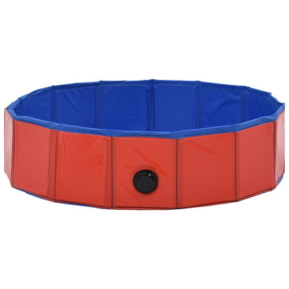 Piscina para cães dobrável 80x20 cm PVC vermelho