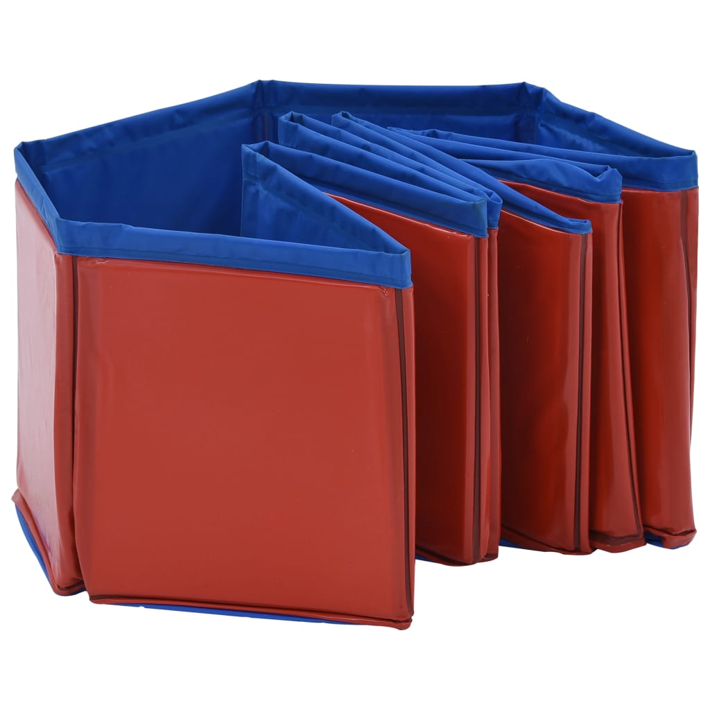 Piscina para cães dobrável 80x20 cm PVC vermelho