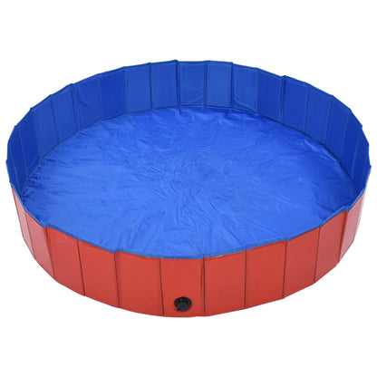 Piscina para cães dobrável 160x30 cm PVC vermelho