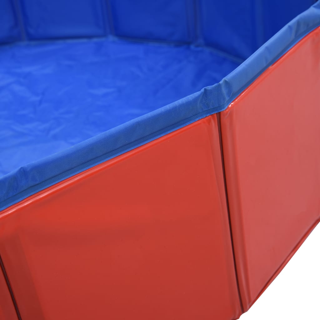 Piscina para cães dobrável 160x30 cm PVC vermelho