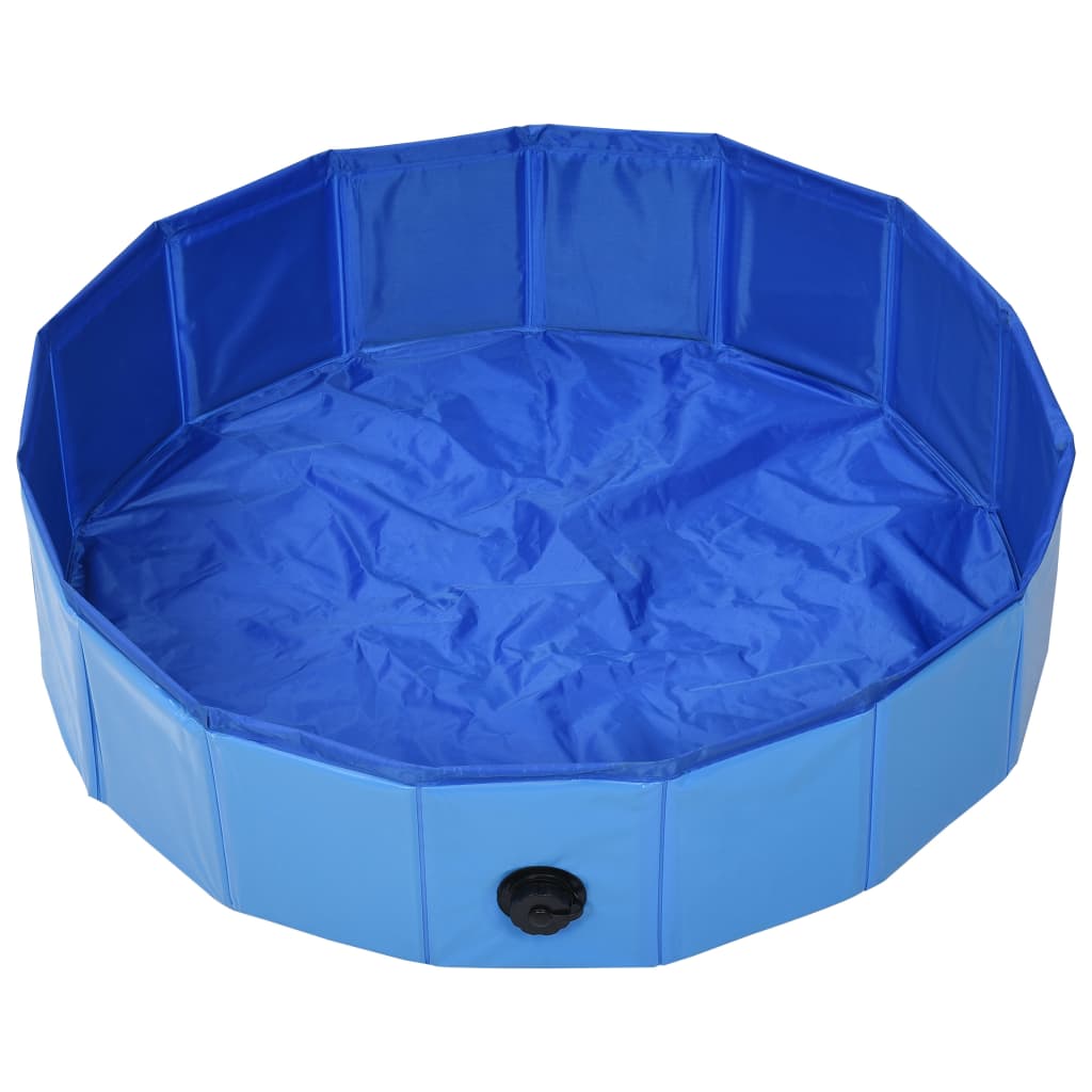 Piscina para cães dobrável 80x20 cm PVC azul