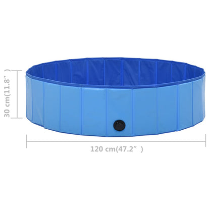 Piscina para cães dobrável 120x30 cm PVC azul